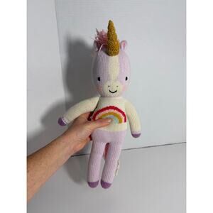 Cuddle And Kind Zoe Unicorn Purple Plush Rainbow Horse Stuffed Animal Lovey 14”